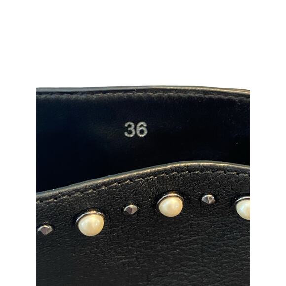 Jimmy Choo Nola Pearl Embellished Ankle Leather Combat Boots Grunge Goth Sz 6/36 - Picture 8 of 14